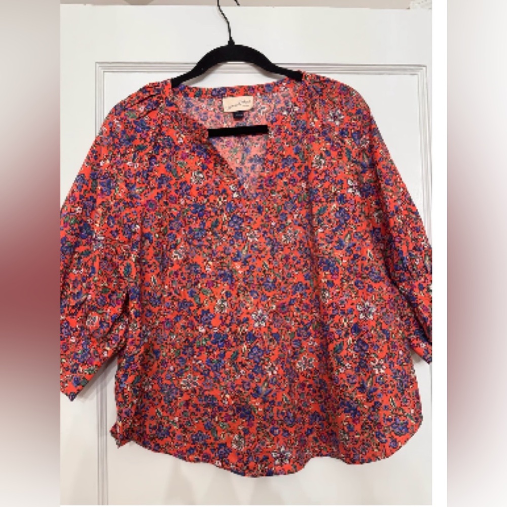 Floral Blouse - Red and Purple